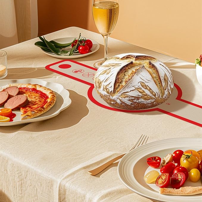 Silicone Bread Sling Oval and Round, 2Pcs Non-Stick Reusable Bread Sling, Sourdough Tools & Dutch Oven Accessories, Red - Image 7