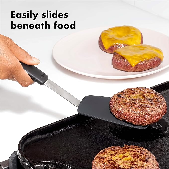 OXO Good Grips Small Silicone Flexible Turner Black & Good Grips Silicone Flexible Omelet Turner - Image 7
