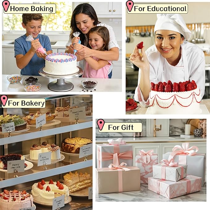 12-Inch Aluminum Alloy Cake Turntable for Frosting, Ultra-Smooth Rotating Icing Stand with Non-Slip Base, Heavy-Duty Decorating Rotating Cake Stand for Baking, DIY Crafts, and Cake Decoration