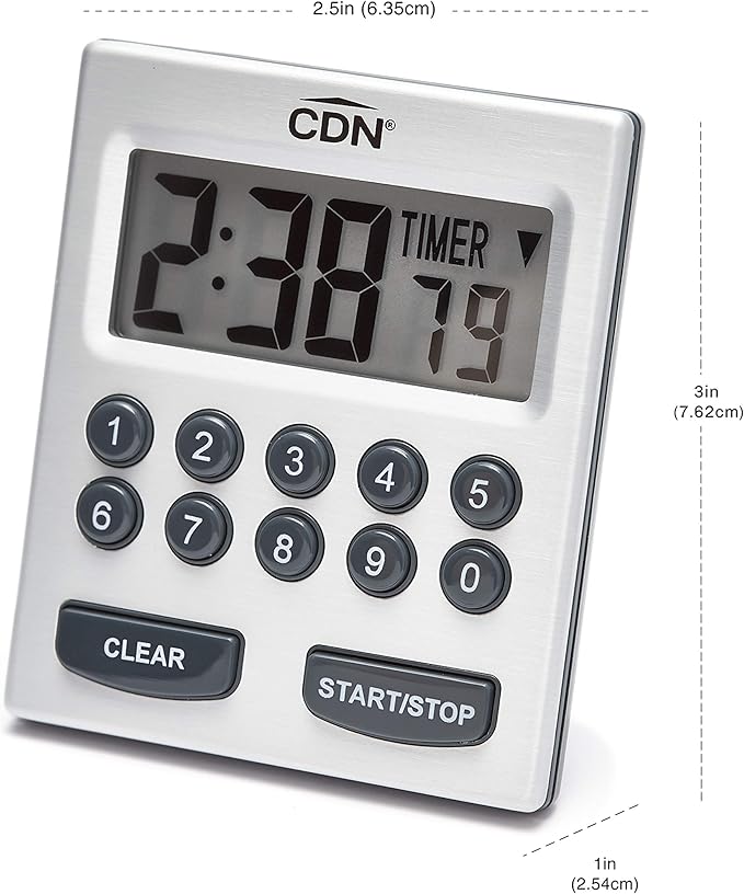 CDN Direct Entry 2- Alarm Digital Kitchen Timer | Counts Up & Down, 10 Hours by Hours, Minutes & Seconds, Big Digit, Loud & Long Audio/Vibrate Alarm, Stand, Hang, Magnet Mounting - TM30 - Image 11