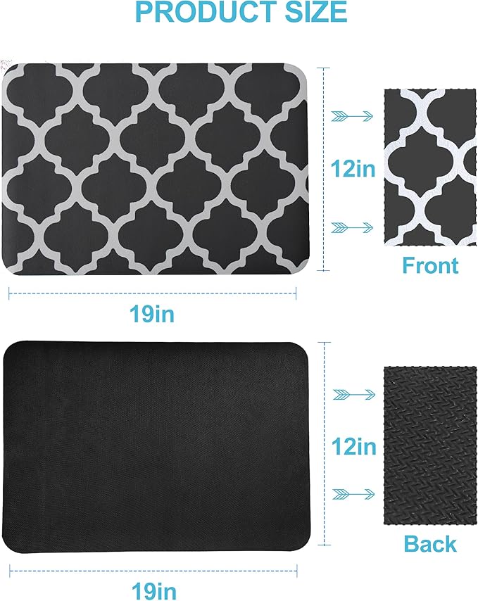 Dish Drying Mat for Kitchen Counter, 12"x19" Dish Drying Pad with Non-slip Rubber Backed, Hide Stain Anti Absorbent for Kitchen Counter, Drying Mat for Coffee Machine Dish Rack (Gray Trellis) - Image 7