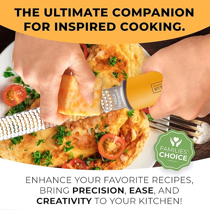 Orblue Lemon Zester & Cheese Grater - Premium Citrus Zester, Kitchen Grater for Parmesan, Chocolate, Fruits, Vegetables, Ginger, Garlic, Nutmeg - Stainless Steel Blades with Protective Cover, Orange - Image 9