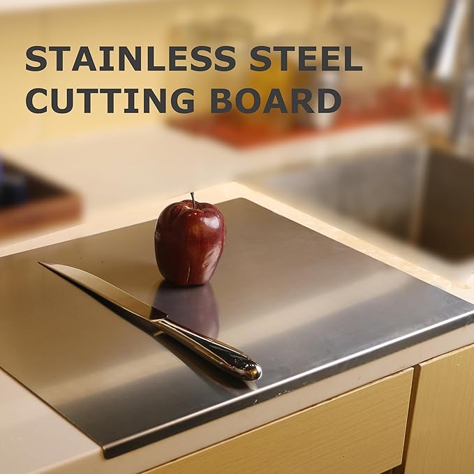 Stainless Steel Cutting Boards for Kitchen, Kneading Cutting Board Mats, Metal Cutting Board for Meat, Fruits, Vegetables, Bread, and Baking Small Cutting Boards (40 x 30cm/15.7 x 11.8 in) - Image 8