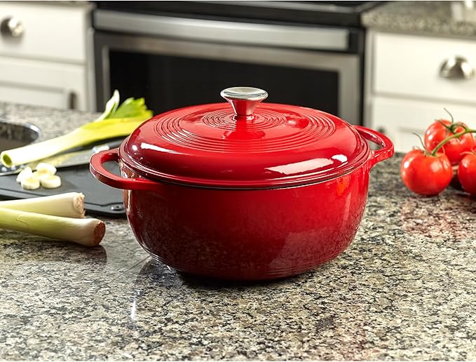 Mercer Culinary Enameled Cast Iron Round Dutch Oven, 6 qt., Red - Image 9