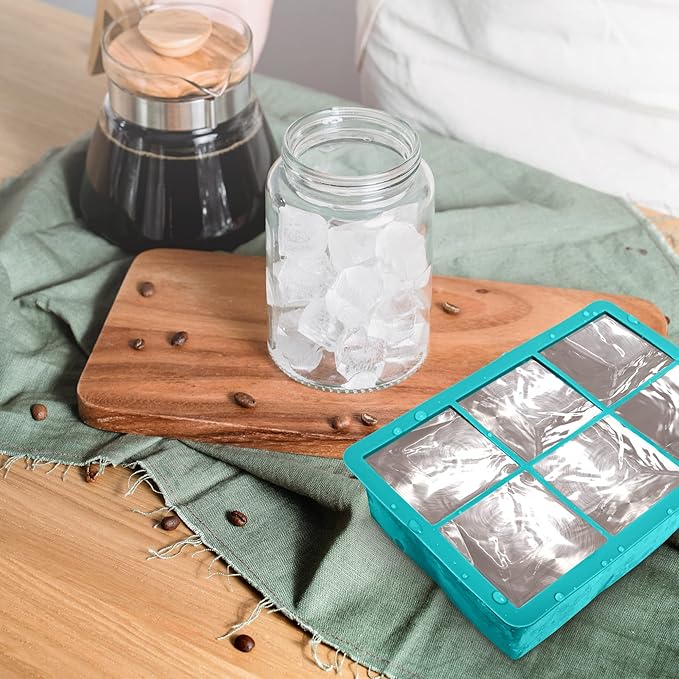 Excnorm Silicone Ice Cube Trays 3 Pack - Large Size Silicone Ice Cube Molds with Leak Proof Removable Lid Square Ice Cube Tray And BPA Free for Cocktail,Whiskey, Stackable Flexible Ice - Image 8