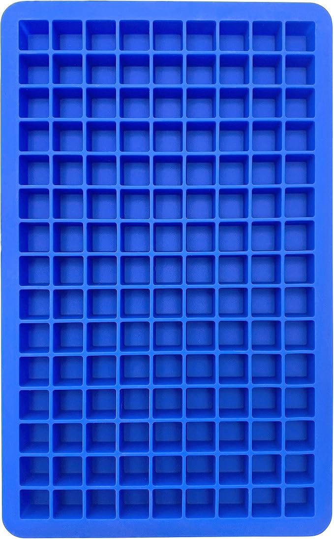 Tovolo Mini Ice Cube Tray with Lid (Stratus Blue) - Silicone Tray for Freezing Mini Ice/BPA-Free Silicone and Plastic (Pack of 2)