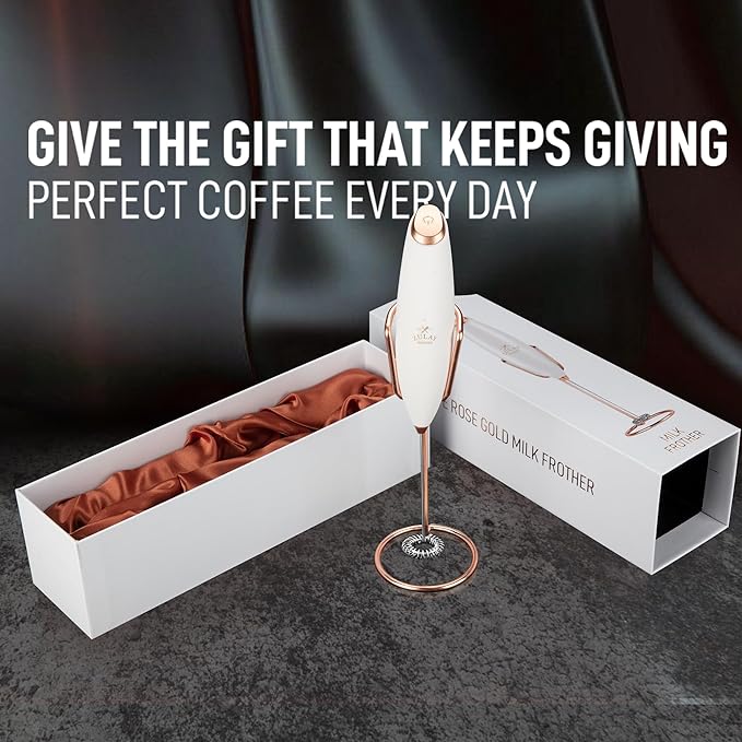 Zulay Kitchen Executive Series Luxury Gift Milk Frother with 4 Duracell Batteries – Handheld Electric Foam Maker for Coffee, Lattes & Hot Chocolate – Deluxe Finish, Ultimate Gift for Coffee Lovers - Image 9