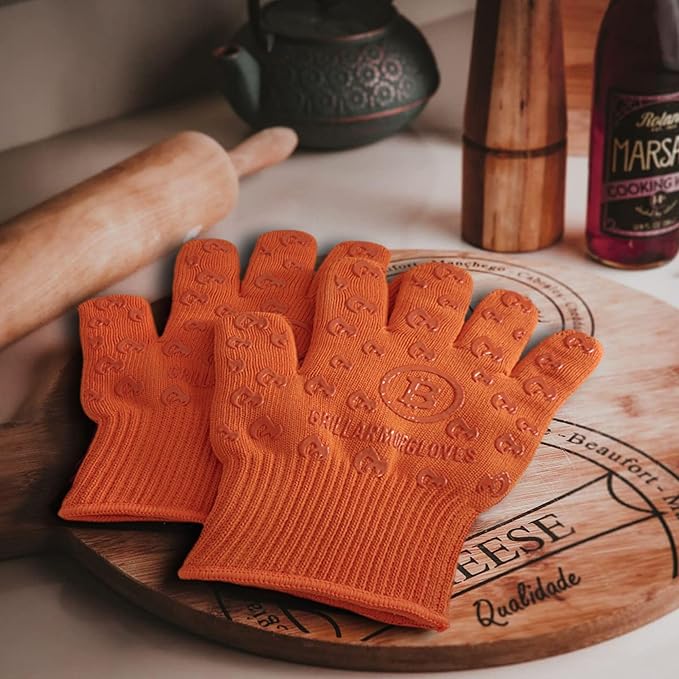 Grill Armor Oven Gloves with Fingers – 932°F Heat, Fire & Cut Resistant Mitts for BBQ, Grill, Cooking, Grilling, Baking, Smoker & Fire Pit - Image 9