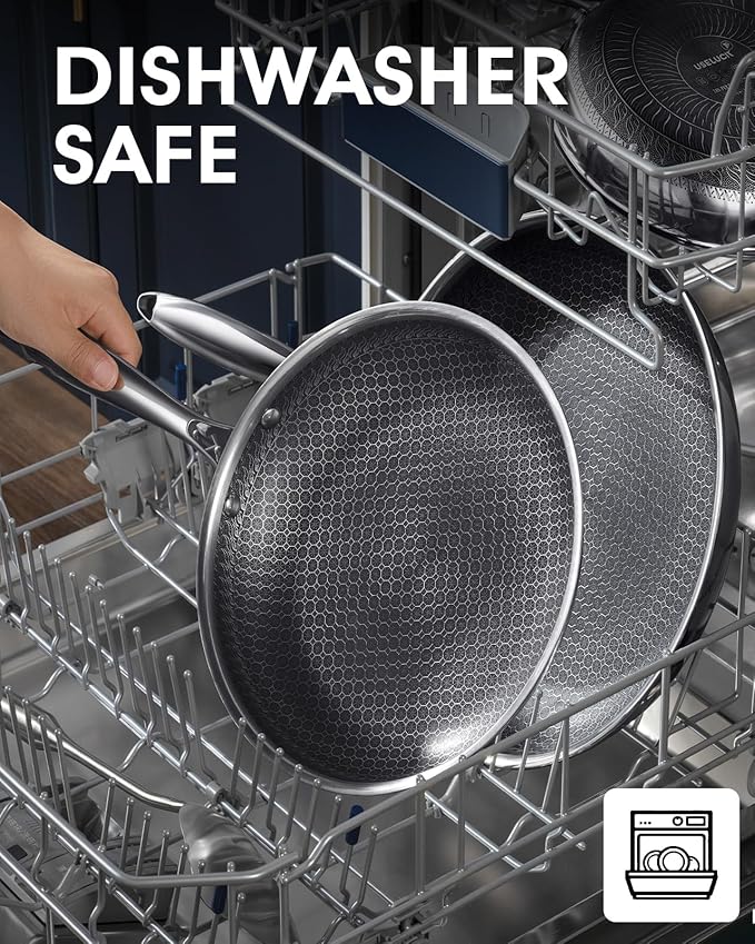 USELUCK Non Stick Frying Pans with Lid,8/10/12 inch Skillet Set,Update Coating.Compatible with All Cooktops,Oven Safe,Dishwasher Safe,PFAS-Free.