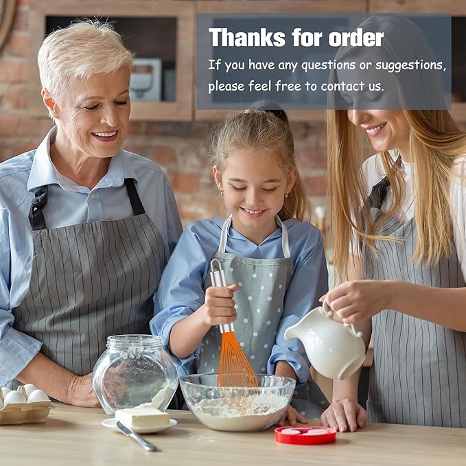 OYV Orange Silicone Whisk, Professional Whisks For Cooking Non-Scratch, Stainless Steel & Silicone Wisk, Plastic Rubber Whisk Tool For Nonstick Cookware Pans, BPA free, Silicon Wisks Set of 3 - Image 7