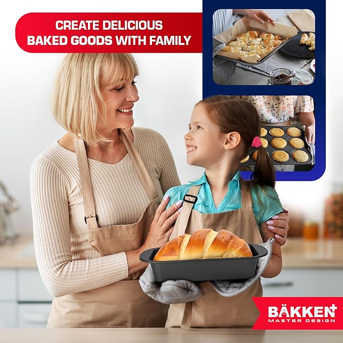 Baking Set – 10 Piece – Deluxe Non Stick Black Coating Inside and Outside – Carbon Steel Bakeware Set – PFOA PFOS and PTFE Free by Bakken - Image 8
