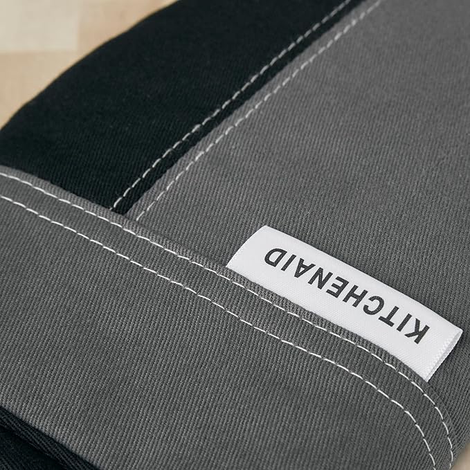 KITCHENAID Beacon Two-Tone Oven Mitt 2-Pack Set, Contour Silver/Matte Black, 5.75"x13" - Image 7