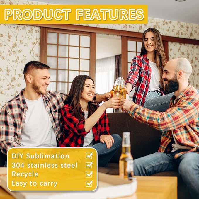 10 Pcs Sublimation Bottle Opener Blanks,White Stainless Steel Flat Beer Bottle Opener, Personalized Sublimation Blank Products for Kitchen Restaurant