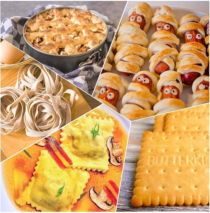 Pastry Dough Lattice Cutter Wheel Roller Fondant Ribbon Cutter with 4 Different Gears Embosser Set Household Time-Saver Baking Pastry Tools for Dough Cookie Pie Pizza Bread Pastry - Image 7