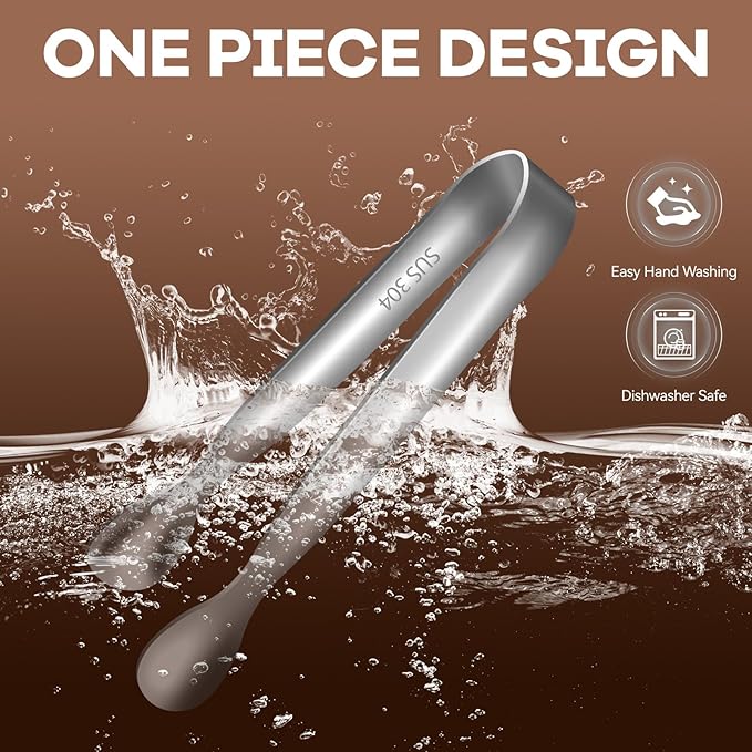 HOTEC 12-Pack Mini Sugar Tongs Stainless Steel Ice Tongs 4.3Inch Serving Tongs for Coffee Bar, Tea Party, Appetizers, Desserts, Buffet â Food-Grade & Dishwasher Safe