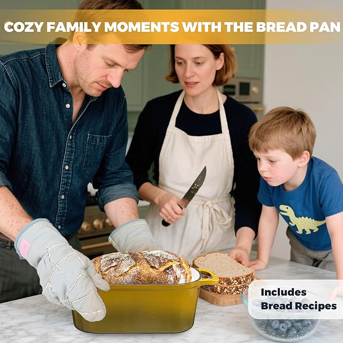 4.6 Quart Dutch Oven for Bread Baking, Combo Oval Enameled Cast Iron Bread Pan with Lid, Sourdough Bread Dutch Oven for a Crispy Crust, Olive - Image 9