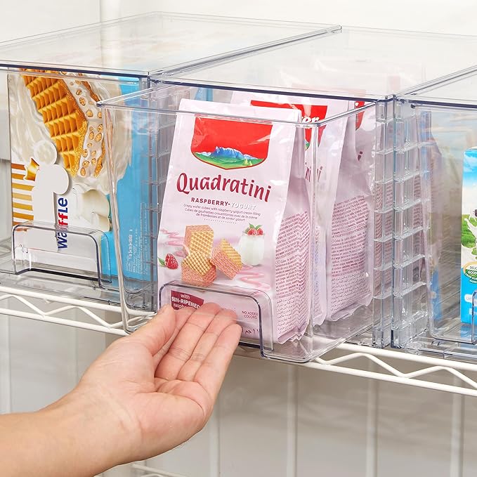 Vtopmart 4Pack Large Stackable Kitchen Pantry Storage Drawers, Clear Organizer Bins with Handles, Acrylic Drawer Organizers for Kitchen Pantry, Bathroom Undersink, Cabinet Organization and Storage - Image 8