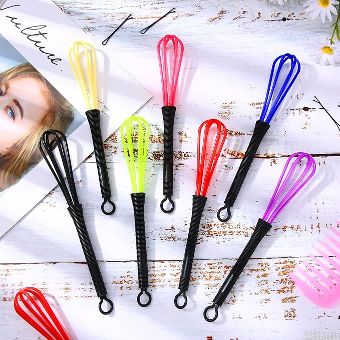 12 Pack Hair Color Whisk Mini Whisk for Hair Dye Color Mixing Christmas Gifts 7 x 1.2 in Salon Barber Plastic dressing Dye Kitchen Baking Cooking Mixer Tool - Image 7