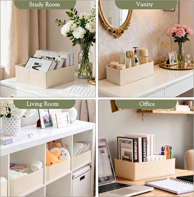 Criusia Drawer Organizer 18-Piece Set, Dresser Organizer for Baby Clothes, Foldable Closet Storage & Drawer Dividers for Underwear, Socks, Nursery (Beige) - Image 7