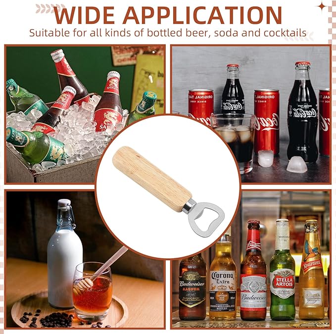 100 Pcs Wooden Bottle Opener - Engravable Beer Bottle Openers, DIY Gift for Wedding Party Restaurant - Image 7