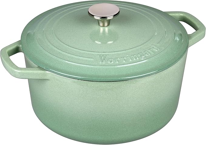 VORRINGARD Enameled Cast Iron Dutch Oven Pot with Lid, for Bread Baking, Round Bread Oven- include Sourdough Bread Baking Supplies Set, 6QT, Sage Green - Image 8
