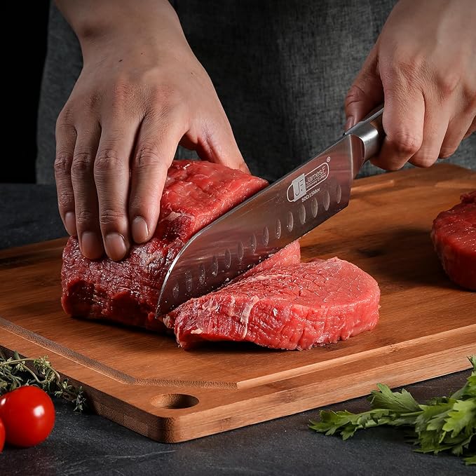 Hiware Wood Cutting Boards for Kitchen, Heavy Duty Bamboo Cutting Board with Juice Groove, Bamboo Chopping Board Set for Meat, Vegetables - 18" x 12" - Image 7