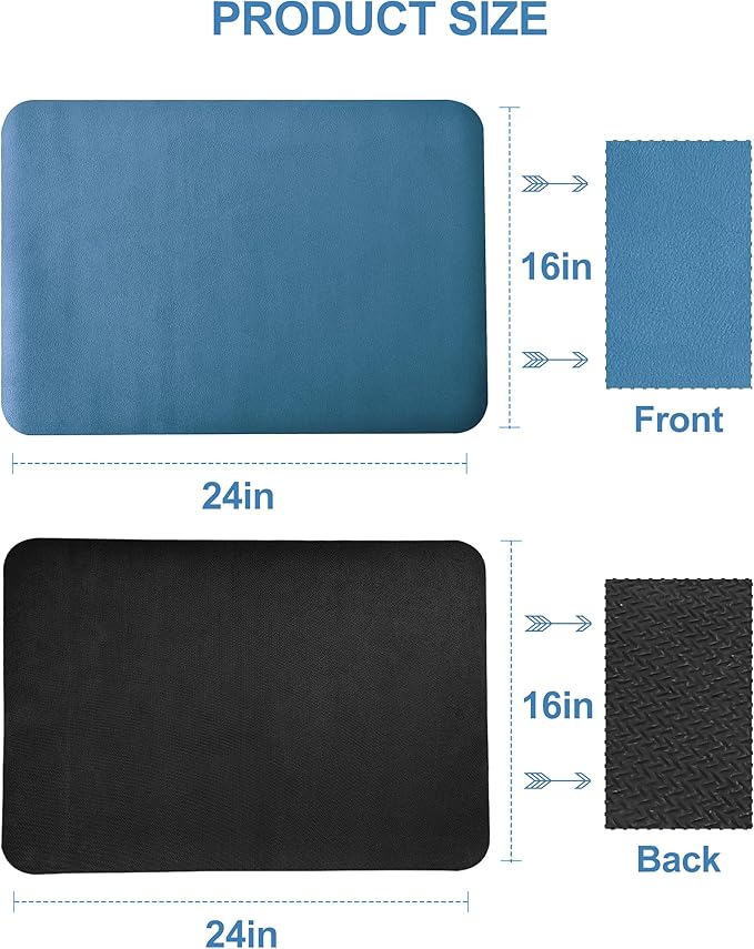 Dish Drying Mat for Kitchen Counter, 16"x24" Dish Drying Pad with Non-slip Rubber Backed, Hide Stain Anti Absorbent for Kitchen Counter, Drying Mat for Coffee Machine Dish Rack (Blue) - Image 7