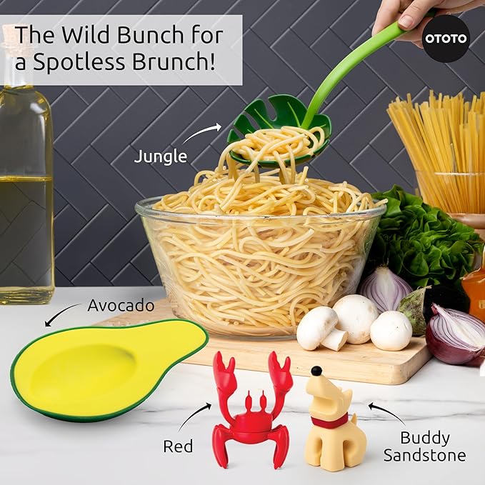 OTOTO Avocado Spoon Rest for Stove Top - Silicone Spoon Rest for Kitchen Counter, for Ladles, Tongs, Spatula Funny Cool Cute Kitchen Gifts Gadgets Accessories - Image 8
