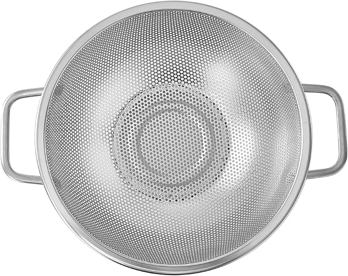 Fox Run Large Stainless Steel Colander, 3 Quart Pasta Strainer With Handles, 8.9” x 11.1” x 4” - Image 7