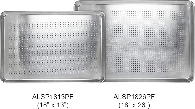 Excellante 18" X 13" Half Size Aluminum Sheet Pan, Perforated, Comes In Each