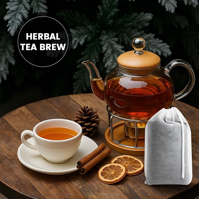 Cold Brew Bags, 100 Count Brew Coffee Filter Bags, 6 * 8 Inch Fine Mesh Drawstring Pouches, Fits Mason Jars & French Press, Ideal for Tea, Herbs & Spices - Image 9