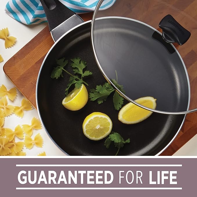 Farberware Dishwasher Safe Nonstick Jumbo Cooker/Saute Pan with Helper Handle - 6 Quart, Silver - Image 2