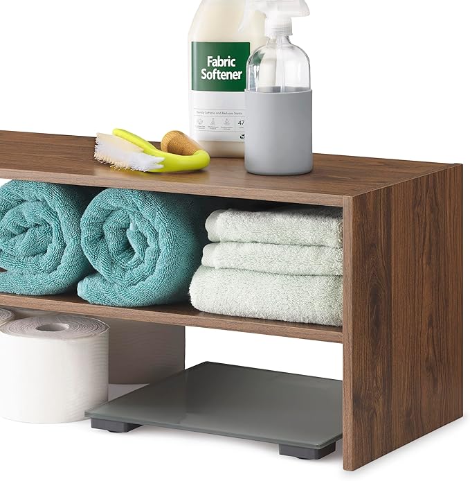 Whitmor Wood Stackable 2-Shelf Shoe Rack, Walnut, 24 inches,2 Pack - Image 7