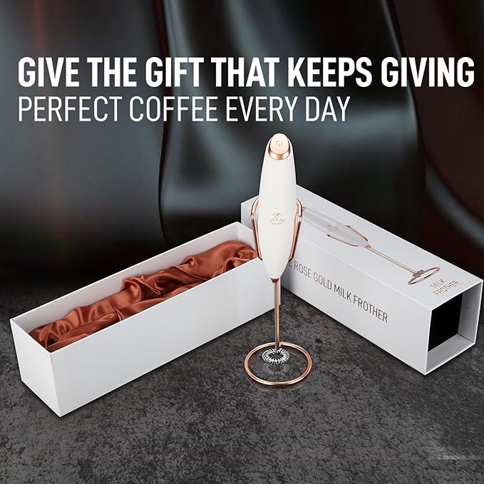 Zulay Kitchen Executive Series Luxury Gift Milk Frother with 4 Duracell Batteries – Handheld Electric Foam Maker for Coffee, Lattes & Hot Chocolate – Deluxe Finish, Ultimate Gift for Coffee Lovers - Image 8
