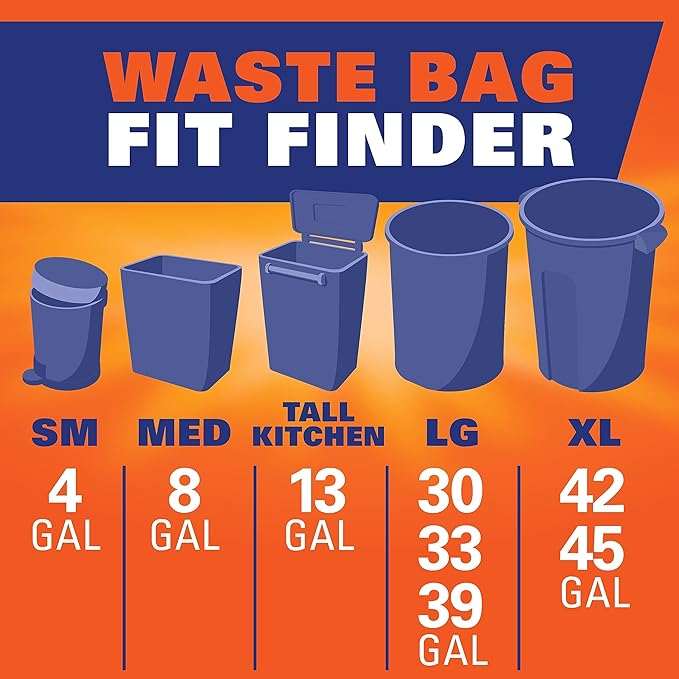 Hefty Ultra Strong 13 Gallon Trash Bags, Black Tall Kitchen Trash Bags 13 Gallon Size, Break Resistant Drawstring Enclosure, Continuous Odor Control, Blackout, Unscented, 40 Bags