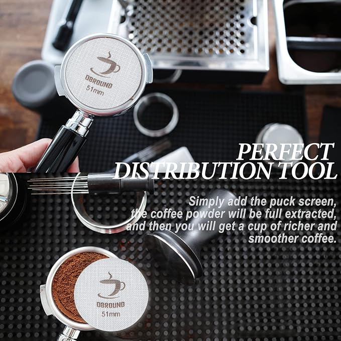 58.5mm Espresso Puck Screen - Coffee Maker Mesh Filter, Reusable 1.7mm 150μm Espresso Filter Screen, Professional Espresso Coffee Accessories for 58mm Espresso Portafilter Filter Basket