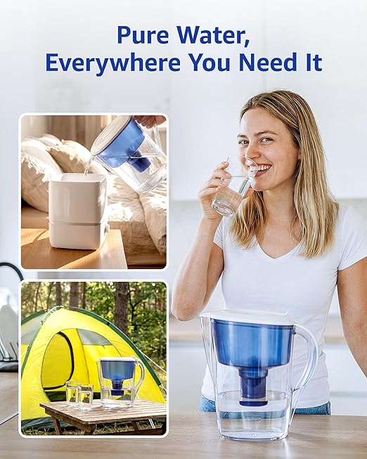 Overbest 7010E Pitcher Water Filter Replacement for All PUR®, PUR® Plus Pitcher and Dispenser Filtration Systems, PPF900Z2, CRF950Z, PPF951K, 60 Gallons, 4 Pack