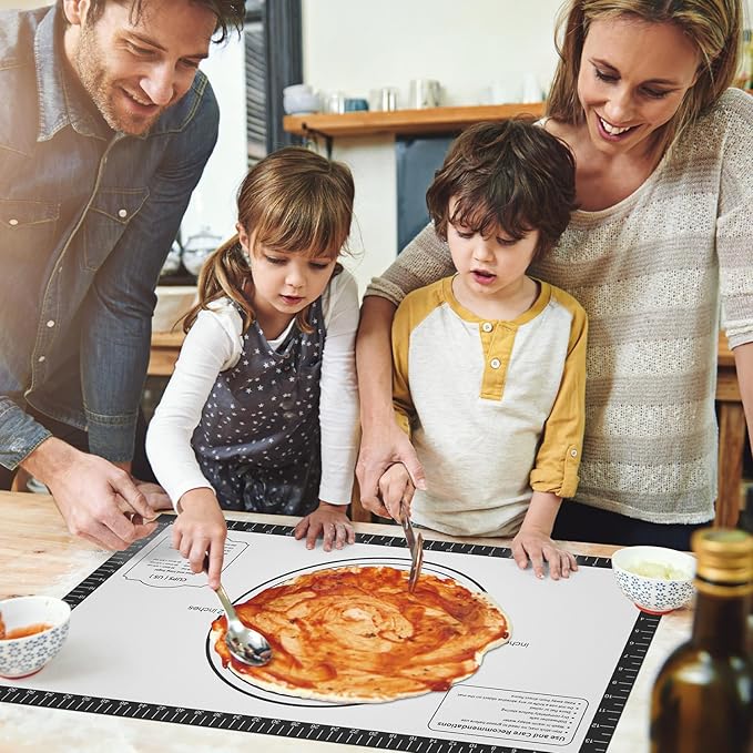 Silicone Dough Mat, Macaron Cookie Pizza Baking Mat for Oven, Non Stick Pastry Mat for Rolling Dough Non Slip, Bread Mat for Kneading, Reusable - Image 6