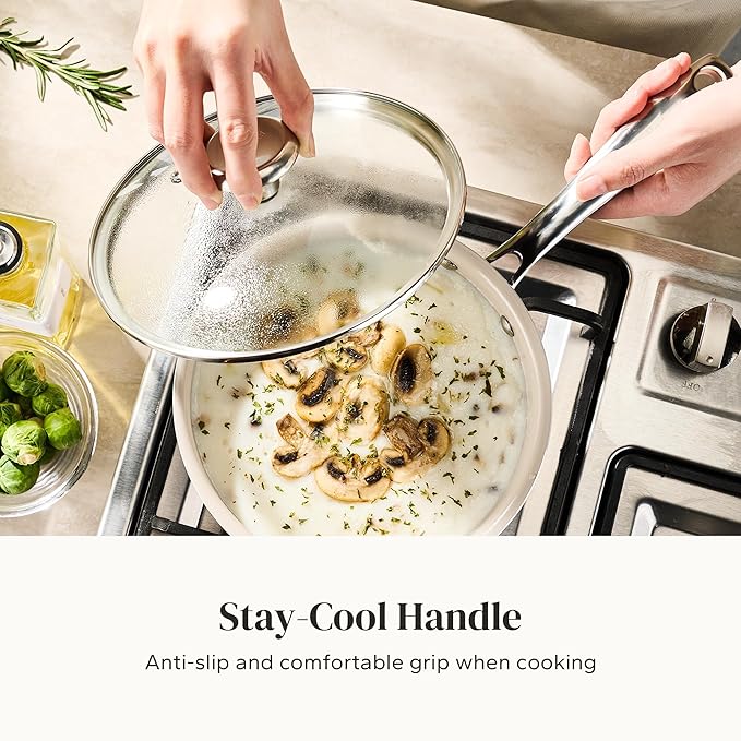 Redchef Non-stick Stock Pots Set 5QT, Sauce Pan with Lids(2.5QT, 3.5QT) Multifunctional Kitchen Cookware Sets, Non Toxic with Stay Cool Handle, PTFE & PFAS & PFOA Free, Dishwasher/Oven Safe (Blue) - Image 9