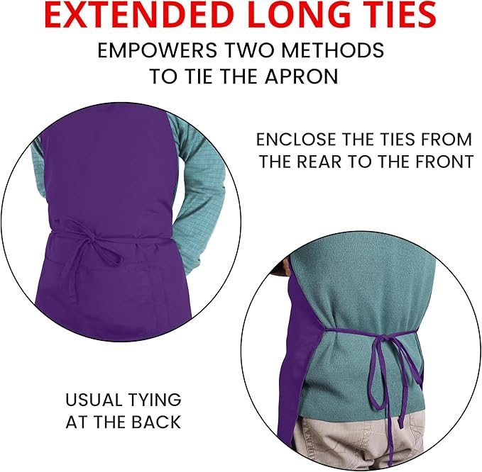 Utopia Kitchen 10 Pack Bib Apron Adjustable with 2 Pockets, Water and Oil Resistant, Cooking Kitchen Chef Apron for Women Men - Image 6