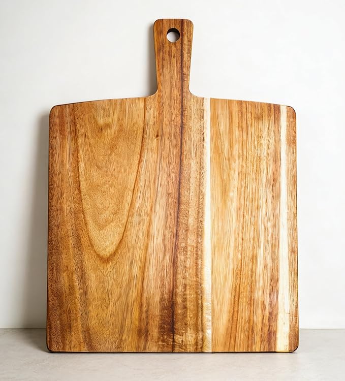 Large Acacia Wood Cutting Board with Handle 17''X13'', Charcuterie Board, Serving Board, Chopping Board for Meat, Cheese, Bread, Vegetables & Fruits (Square) - Image 11