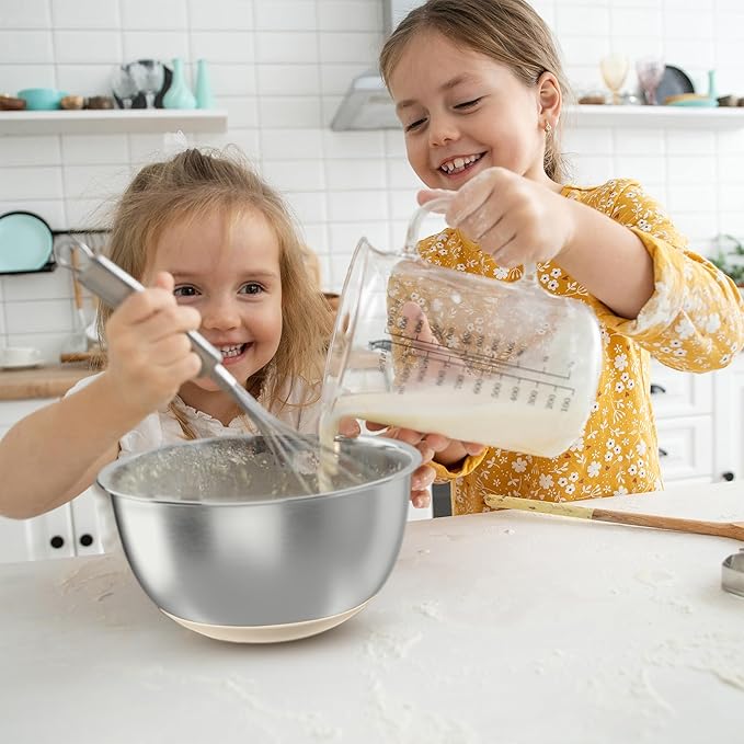 KITEISCAT Stainless Steel Mixing Bowls with Lids – Set of 5 Large Nesting Metal Bowls for Kitchen, Baking, Cooking, Food Prep & Storage, Non-Slip Base, Dishwasher Safe,Khaki - Image 8