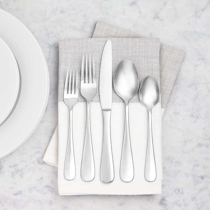 Amazon Basics Stainless Steel Dinner Forks with Round Edge, 10 Pack of 12, 120 count total, Silver - Image 7