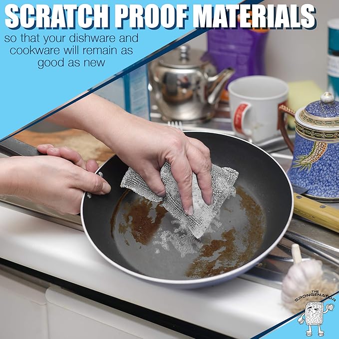 Kitchen Scrubbing Sponges - Heavy Duty Non-Scratch Scrubbing Cleaner Sponges in 1 Color - Multi-Surface Non-Metal Dish Scouring Scrubbers for Fast Cleaning. (6 Pack) - Image 8