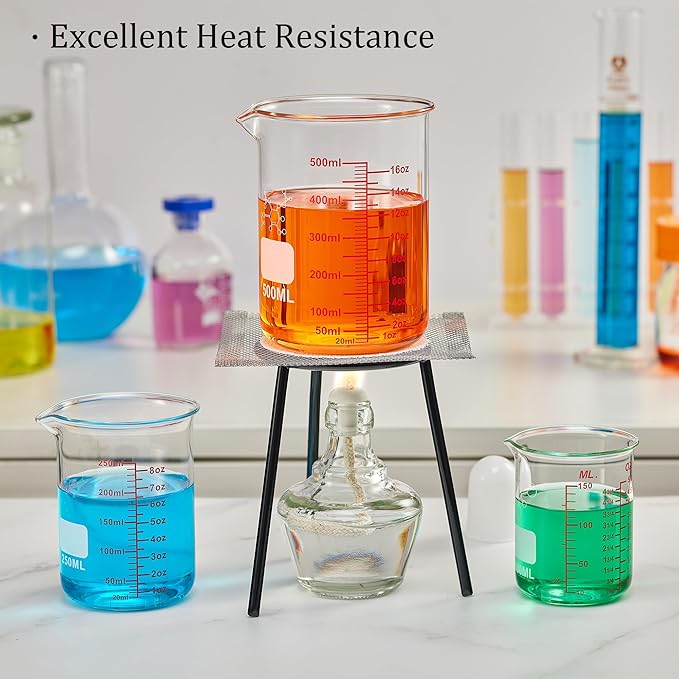 High Borosilicate Glass Measuring Cup Set-V-Shaped Spout,Includes 60ml(2OZ), 120ml(4OZ), 250ml(8OZ), 500ml(16OZ), and 1000ml (32OZ) for Kitchen or Restaurant, Easy to Read - Image 9
