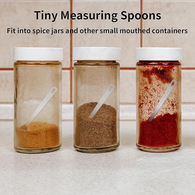 5PCS Small Measuring Spoons Set - Cuttte Stainless Steel Tiny Measuring Spoons for Cooking Baking, 1/4 1/8 1/16 1/32 1/64 tsp, Teaspoon Minispoon for Powders, Spices - Image 7