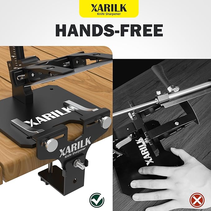 Upgraded Aluminum Knife Sharpener Securing Clip, Adjustable Width 2-5.1", Compatible with XARILK Sharpening Systems GEN2/GEN3