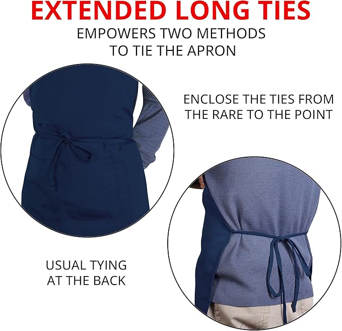 Utopia Kitchen 10 Pack Bib Apron Adjustable with 2 Pockets, Water and Oil Resistant, Cooking Kitchen Chef Apron for Women Men - Image 6