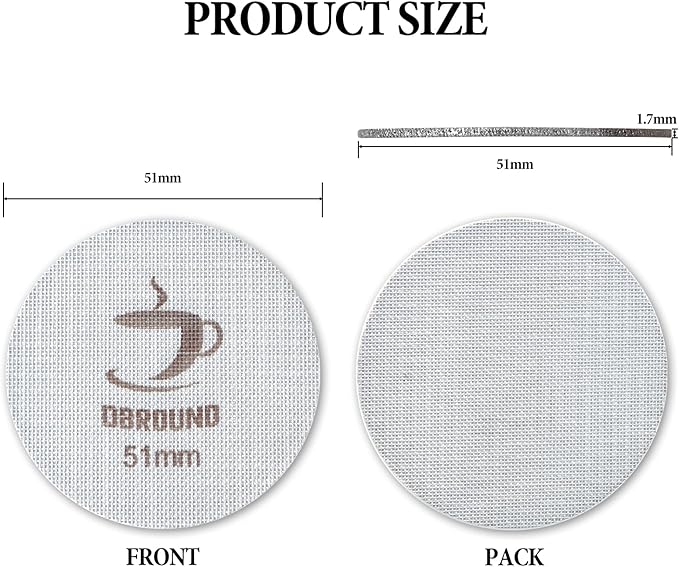 Puck Screen 51mm - Reusable Espresso Puck Screen, 316 Stainless Steel Coffee Filter Mesh Screen for Espresso Portafilter,Coffee Products,Perfect Tool to Better Shot and Keep Shower Head Clean