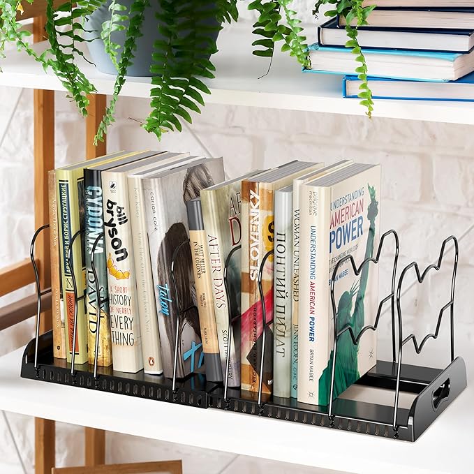 Simple Houseware Expandable Pan Organizer Rack, 10 Adjustable Compartments, Black - Kitchen Cabinet Organizer for Pots, Pans, Lids & Bakeware - Pantry & Countertop Storage - Image 8
